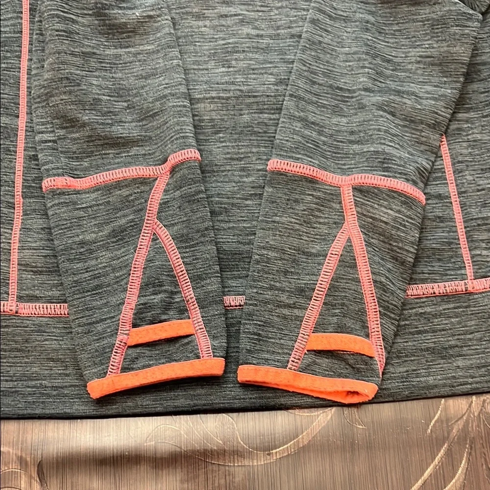 L.L. Bean Kids Medium (10/12) Charcoal Hoodie with Coral/Pink Trim